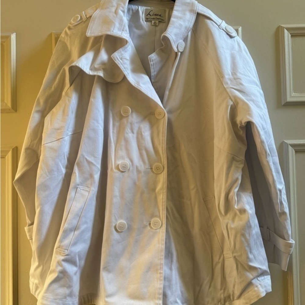 Lines by Louis Dell’Olio White Double-Breasted Women's Jacket Brand New Size 2x